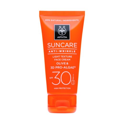 Crema solar facial antiarrugas SPF30 de Apivita